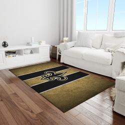 nfl new orleans saints football team logo rectangle area rug light room nos49