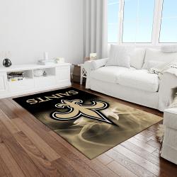 nfl new orleans saints football team logo rectangle area rug light room nos52