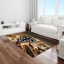 nfl new orleans saints football team logo rectangle area rug light room nos58