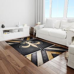 nfl new orleans saints football team logo rectangle area rug light room nos60