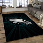 nfl philadelphia eagles football team logo rectangle area rug dark room pe19