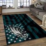 nfl philadelphia eagles football team logo rectangle area rug dark room pe21