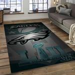 nfl philadelphia eagles football team logo rectangle area rug dark room pe39