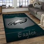 nfl philadelphia eagles football team logo rectangle area rug dark room pe42