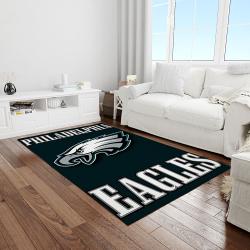 nfl philadelphia eagles football team logo rectangle area rug light room pe01