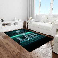 nfl philadelphia eagles football team logo rectangle area rug light room pe08