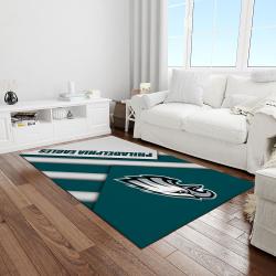 nfl philadelphia eagles football team logo rectangle area rug light room pe15