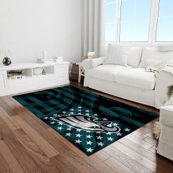 nfl philadelphia eagles football team logo rectangle area rug light room pe21