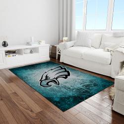 nfl philadelphia eagles football team logo rectangle area rug light room pe24