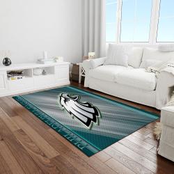 nfl philadelphia eagles football team logo rectangle area rug light room pe27