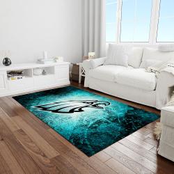nfl philadelphia eagles football team logo rectangle area rug light room pe31