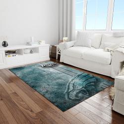 nfl philadelphia eagles football team logo rectangle area rug light room pe32