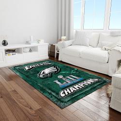 nfl philadelphia eagles football team logo rectangle area rug light room pe33