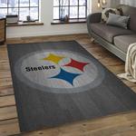 nfl pittsburgh steelers celebratory football team logo area rug dark room psf19