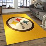 nfl pittsburgh steelers golden football team logo area rug dark room psf04