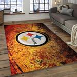 nfl pittsburgh steelers historic football team logo area rug dark room psf16