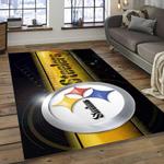 nfl pittsburgh steelers intense football team logo area rug dark room psf24