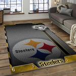 nfl pittsburgh steelers strong football team logo area rug dark room psf21