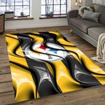 nfl pittsburgh steelers vibrant football team logo area rug dark room psf10