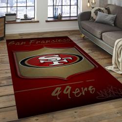 NFL San Francisco 49ers Rectangle Rug Personalized Non-Slip Carpet Gift For Football Fans SFS16