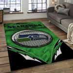 nfl seattle seahawks football team logo rectangle area rug dark room ss05