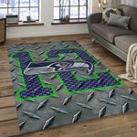 nfl seattle seahawks football team logo rectangle area rug dark room ss06