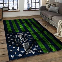 NFL Seattle Seahawks Rectangle Rug Personalized Non-Slip Carpet Gift For Football Fans SS11