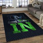 nfl seattle seahawks football team logo rectangle area rug dark room ss18