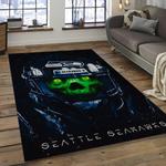 nfl seattle seahawks football team logo rectangle area rug dark room ss20