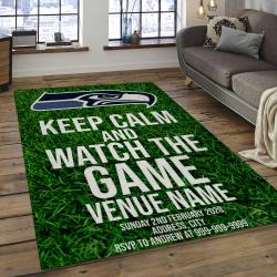 NFL Seattle Seahawks Rectangle Rug Personalized Non-Slip Carpet Gift For Football Fans SS21