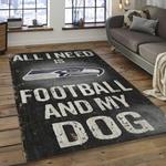 nfl seattle seahawks football team logo rectangle area rug dark room ss22