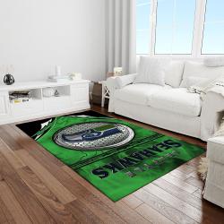 nfl seattle seahawks football team logo rectangle area rug light room ss05