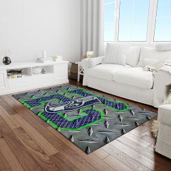 nfl seattle seahawks football team logo rectangle area rug light room ss06