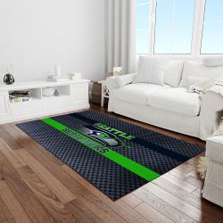 nfl seattle seahawks football team logo rectangle area rug light room ss07