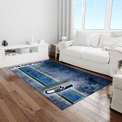 nfl seattle seahawks football team logo rectangle area rug light room ss14