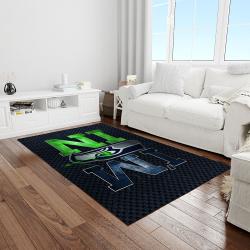 nfl seattle seahawks football team logo rectangle area rug light room ss18
