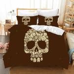 3d brown floral skull bedding set bedroom decor d2114151