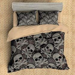 3D Skull Set Bedroom Set Bedlinen 2 Gothic Room Decoration With Home Bed Fitted Bedding Sheet Set Gift For Halloween Season