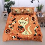 3d cute cat asking for candies on halloween day cotton bed sheets spread comforter duvet cover