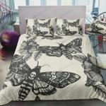3d head hawk moth and flowers skull bed sheets spread comforter duvet cover bedding sets d2120212