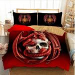3d skull and dragon red cla1210035b bedding sets d2232618