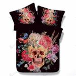 3d skull and flowers bedding set bedroom decor d2114641