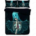 3d skull blue and black bedding set bedroom decor d2114454