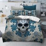 3d skull blue flowers bedding set bedroom decor d2115089