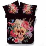 3d sugar flower skullflow black printed bedding set bedroom decor d2114962