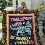 a bc cat time spent with cat is never wasted quilt blanket d2480241