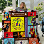 a woman cannot survive on wine alone she also needs a doberman quilt blanket great customized 1