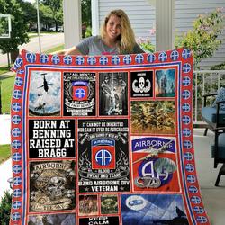 Airborne Veteran Keep Calm And Stand In The Door Quilt Blanket Great Customized Blanket Gifts For Birthday Christmas Thanksgiving