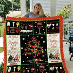 all i want for christmas is wine quilt blanket great customized blanket gifts for birthday 0