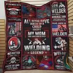 all mom gave birth to a child except my mom she gave birth to a welding legend quilt blanket 0